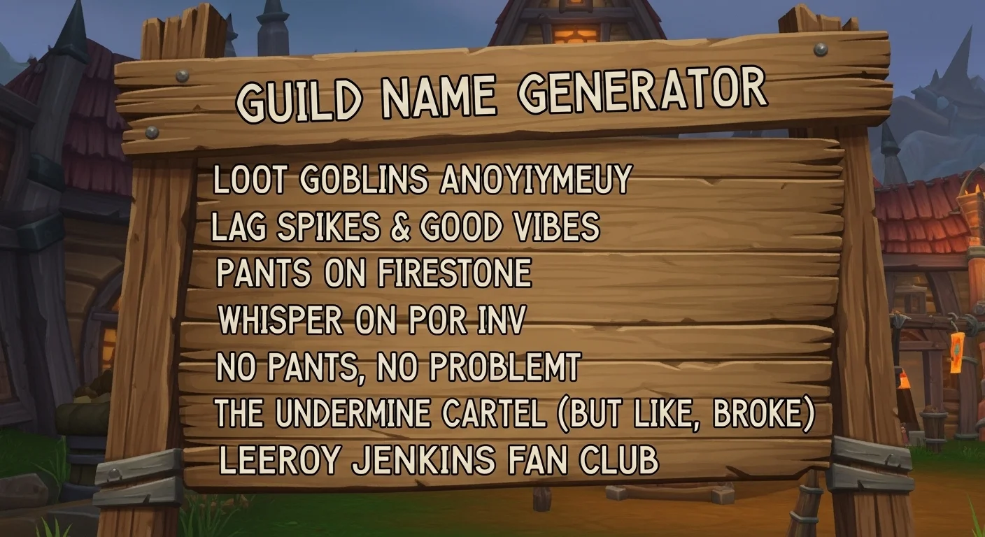 Cool World of Warcraft Guild Names