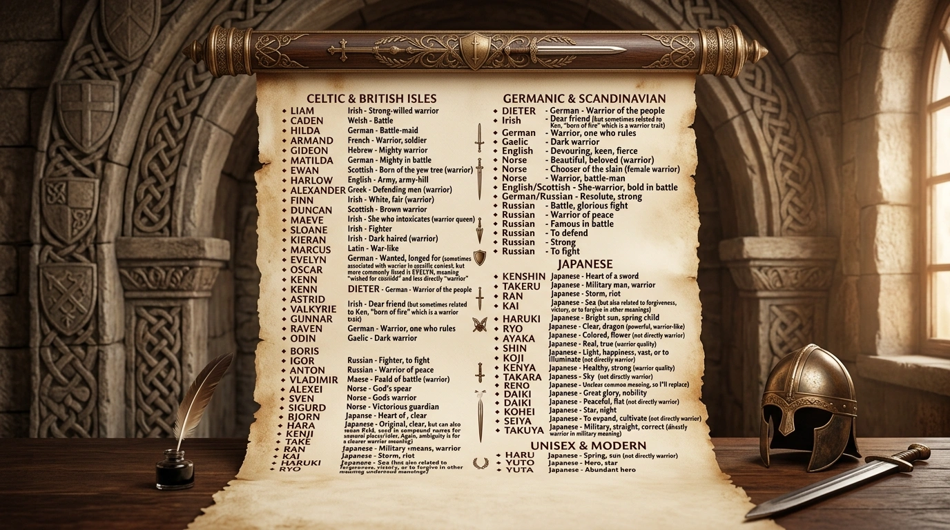 Girl names that mean warrior